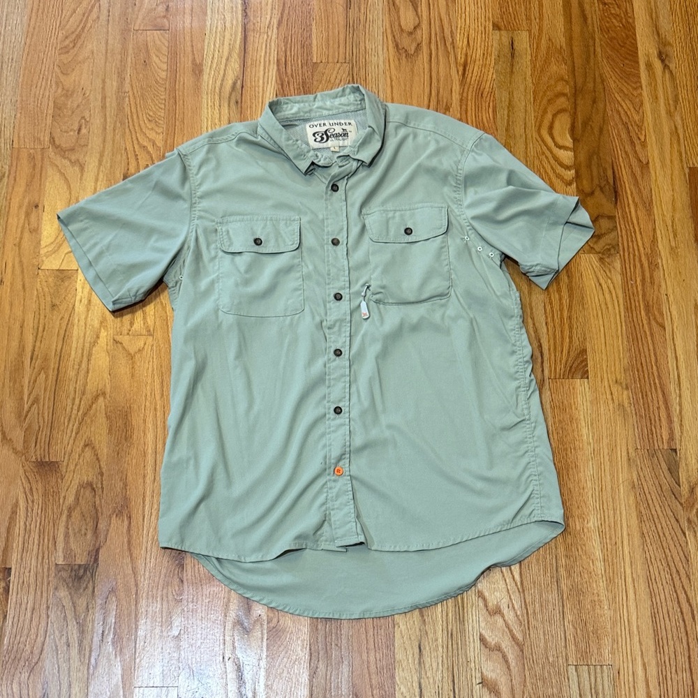 Over Under 3 Season Ultralight Men's Sage Green Casual Button Down Shirt